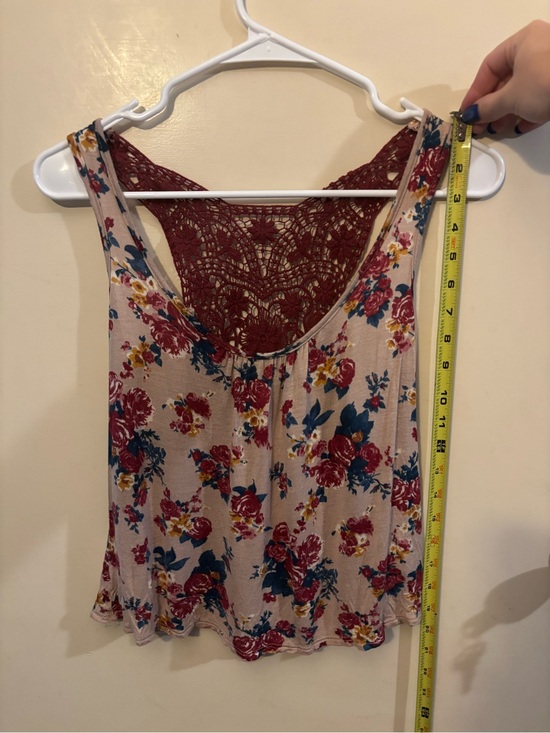 Full Tilt Tops - Floral Tank with Lace Back